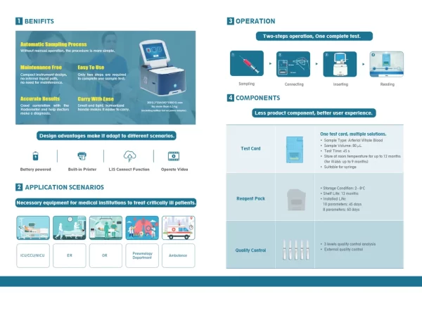 Fully Automatic Wondfo Bga-102 Blood Gas Analyzer